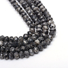 Faceted Rondelle Dyed Natural Sesame Jasper/Kiwi Jasper Bead Strands X-G-R343-6x8-20-1