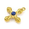 Natural Lapis Lazuli & 304 Stainless Steel Cross Pendants LS-STAS-H221-01G-06-2