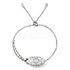 Natural Quartz Crystal Bullet Link Slider Bracelets BJEW-JB09901-05-1
