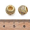 Brass Micro Pave Cubic Zirconia European Beads KK-Q006-44G-3