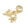 Brass Micro Pave Clear Cubic Zirconia European Dangle Charms KK-P345-46G-2