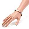 ABS Pearl & Acrylic Round Beaded Stretch Bracelet for Women BJEW-JB08283-3
