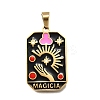 Tarot 304 Stainless Steel Enamel Pendants STAS-M119-09M-G-1