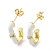 Real 18K Gold Plated Brass Oval Stud Earrings EJEW-L268-020G-03-1