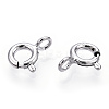 Rhodium Plated 925 Sterling Silver Spring Ring Clasps STER-T004-81A-P-1