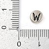 925 Sterling Silver Flat Round with Letter Beads STER-G044-01AS-W-3