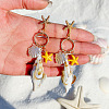 Alloy Resin Shell Shape with Starfish Dangle Stud Earrings FS-WG8A9F4-01-2