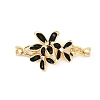 Brass Micro Pave Clear Cubic Zirconia Fold Over Clasps KK-U043-09G-01-1
