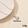 304 Stainless Steel Shell Shape Pendant Necklaces JQ3185-1-1