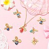 7Pcs 7 Styles Brass Enamel Airplane European Dangle Charms KK-CJ0004-10-6