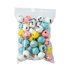 50Pcs 10 Colors Wood European Beads WOOD-FS0001-26-6