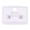925 Sterling Silver Micro Pave Clear Cubic Zirconia Clover Stud Earrings STER-N016-80P-3