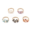 Natural Gemstone Finger Rings RJEW-TA00221-2