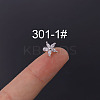 Flower 316L Surgical Stainless Steel Micro Pave Cubic Zirconia Cartilage Earrings WGAF33A-01-1