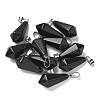 Natural Obsidian Pointed Pendants G-B127-15P-01-1