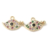 Brass Micro Pave Clear Cubic Zirconia Pendants KK-Q031-47G-03-1