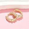 Flat Round Brass Micro Pave Clear Cubic Zirconia Hoop Earrings EJEW-Z102-19G-2