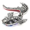 Zinc Alloy Colorful Rhinestone Brooch LS-JEWB-U011-03AS-06-2