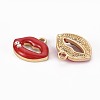 Golden Plated Alloy Enamel Pendants ENAM-T009-91A-RS-2