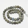 Natural Labradorite Frosted Bead Strands G-O155-04A-6mm-2