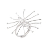 Rhodium Plated 925 Sterling Silver Adjustable Ring Components for Women STER-M092-08P-1