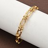 Ion Plating(IP) 304 Stainless Steel Textured Oval Link Chain Bracelets for Women BJEW-B092-08G-02-1