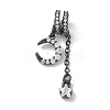 Brass Micro Pave Clear Cubic Zirconia Pendants CU-CBA9FFD-02B-1