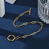 Ion Plating(IP) 304 Stainless Steel Paperclip Chain Bracelets BJEW-O186-02G-5