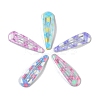 10Pcs 5 Colors Tartan Pattern Epoxy Resin Snap Hair Clip PHAR-P009-01C-2
