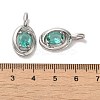 Brass Micro Pave Dark Cyan Cubic Zirconia Pendants KK-H461-02P-3