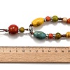 Ethnic Style Alloy & Porcelain Ceramic Beads Round Pendant Tassel Y Necklaces LS-NJEW-D308-01A-3
