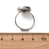 Adjustable 304 Stainless Steel Cuff Ring Components STAS-D372-08P-05-3