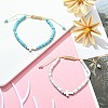 2Pcs 2 Style Natural Howlite & Synthetic Turquoise Braided Bead Bracelets Set BJEW-JB09464-01-2