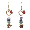 2 Pair 2 Color Natural Mixed Gemstone Chips Dangle Earrings EJEW-JE05344-2