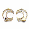 Brass Micro Pave Cubic Zirconia Links Connectors KK-Q277-044-NF-3