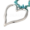 Boho Dyed Synthetic Turquoise Chip & Plastic Pearl Multi Layered Necklaces LS-NJEW-U006-04B-P-3