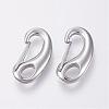 Tarnish Resistant 304 Stainless Steel Push Gate Snap Keychain Clasp Findings STAS-G039-03P-1