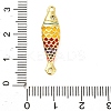 Brass Enamel Fish Connector Charms KK-H527-11G-01-3