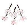 Wire Wrapped Chips Natural Rose Quartz Big Pendant Decorations HJEW-H057-01C-1