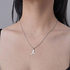 Non-Tarnish 201 Stainless Steel Running Girl Pendant Necklace NJEW-OY001-30-2