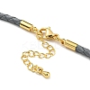 Leather Braided Cord Link Bracelets MAK-K022-01G-02-3