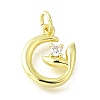 Brass Micro Pave Cubic Zirconia Pendants KK-V007-23G-1