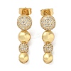 Brass Micro Pave Cubic Zirconia Dangle Stud Earrings EJEW-P252-06A-G-1