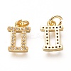 Brass Micro Pave Clear Cubic Zirconia Pendants ZIRC-P081-G11-RS-2