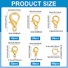 110Pcs 5 Styles Zinc Alloy Lobster Claw Clasps FIND-ME0001-79G-2