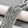 Opaque Solid Color Electroplate Glass Beads Strands LS-GLAA-F029-P4mm-A14-4