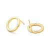 Brass Ring Stud Earrings for Women EJEW-G297-15G-2