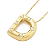 Brass & Plastic Pearl Letter Pendant Box Chain Necklaces for Women LS-NJEW-U017-01G-04-2