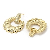 Double Horn Rack Plating Brass Micro Pave Cubic Zirconia Dangle Stud Earrings EJEW-F331-23G-2