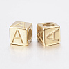 304 Stainless Steel Large Hole Letter European Beads X-STAS-H428-01G-A-2